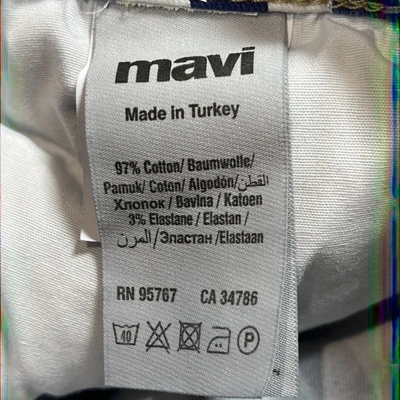 NWT Mavi “Tess” High Rise Skinny Navy Striped Jeans Size 27 - Picture 9 of 9